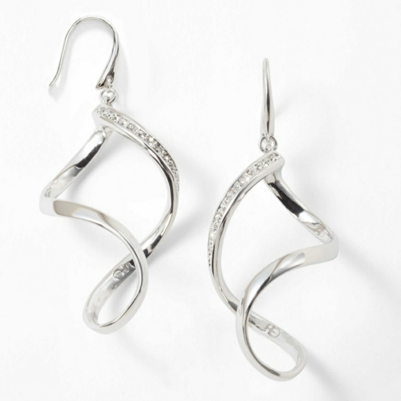 Touchstone Crystal Jewelry - Touchstone Crystal By Swarovski Twisted Earrings.